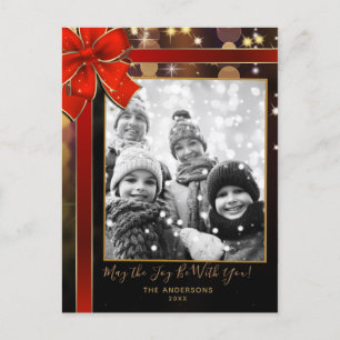 Star Spacey Cosmic Lights Modern Holiday Photo Postcard