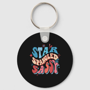 Star Spangled And Sy Independence Day Groovy 4th O Key Ring