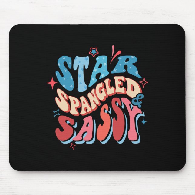 Star Spangled And Sy Independence Day Groovy 4th O Mouse Mat (Front)
