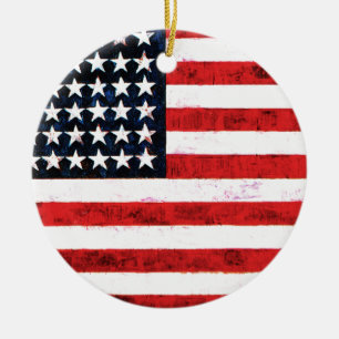 Star Spangled Banner - American Flag Ceramic Tree Decoration