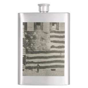 Star Spangled Banner: American Flag on Display Hip Flask