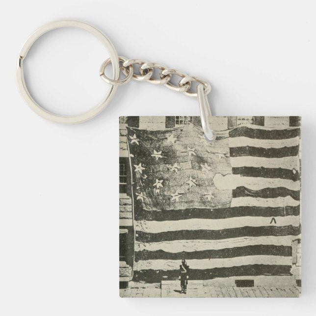 Star Spangled Banner: American Flag on Display Key Ring (Front)