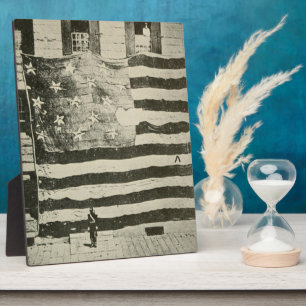 Star Spangled Banner: American Flag on Display Plaque