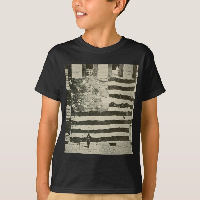 Star Spangled Banner: American Flag on Display T-Shirt (Front)