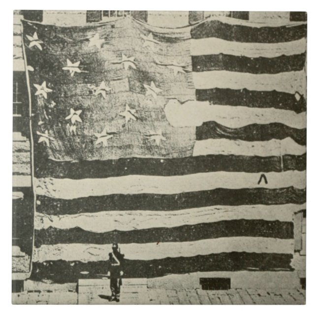 Star Spangled Banner: American Flag on Display Tile (Front)