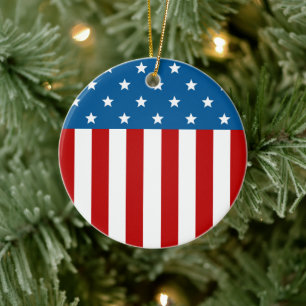 Star Spangled Banner  Ceramic Tree Decoration