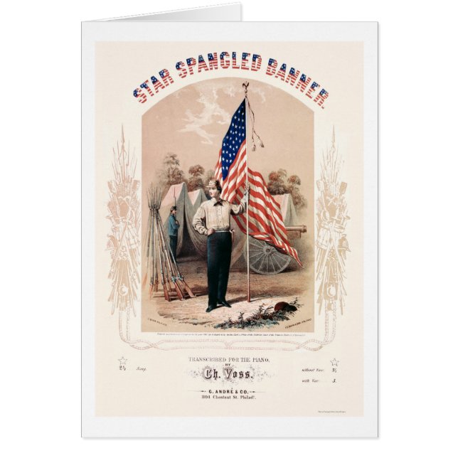 Star Spangled Banner Lithograph by P.S. Duval 1861 (Front)