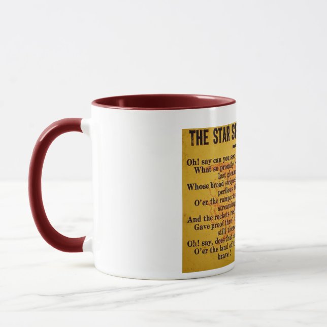 Star Spangled Banner Magic Lantern Slide Mug (Left)