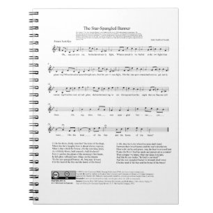 Star-Spangled Banner National Anthem Music Sheet Notebook