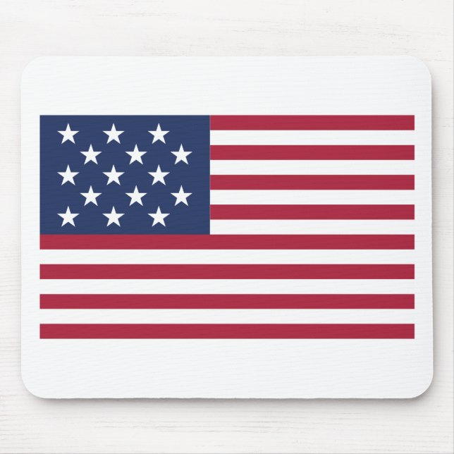 Star Spangled Banner With 15 Stars Mouse Mat (Front)