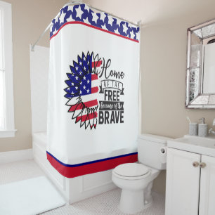 Star-Spangled Bloom: A Tribute to Freedom Shower Curtain