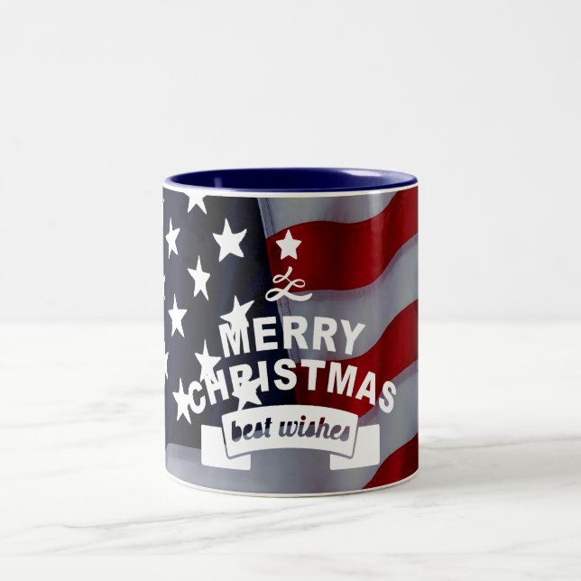 Star-Spangled Christmas: Celebrate the Season Two-Tone Coffee Mug (Center)
