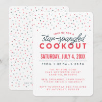 Star Spangled Cookout 4th of July Party Invitation