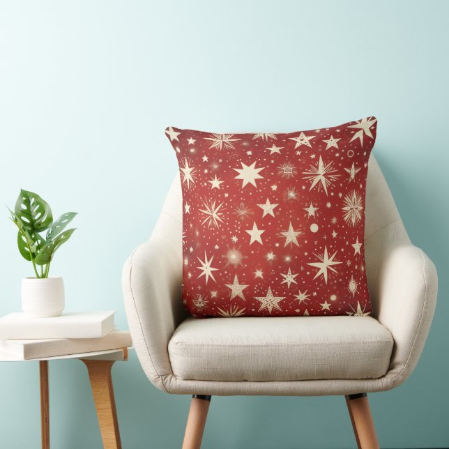 Star-Spangled Crimson Glow Throw Pillow (Chair)