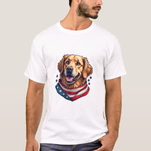 Star Spangled Golden Retriever Vintage Tee