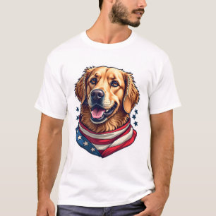 Star Spangled Golden Retriever Vintage Tee