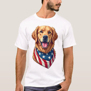 Star Spangled Golden Retriever Vintage Tee 4