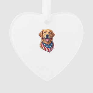 Star Spangled Golden Retriever Vintage Tee 4 Ornament