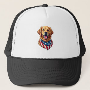 Star Spangled Golden Retriever Vintage Tee 4 Trucker Hat