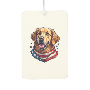 Star Spangled Golden Retriever Vintage Tee Car Air Freshener
