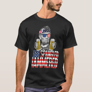 Star Spangled Hammered Abraham Lincoln Beer T-Shirt