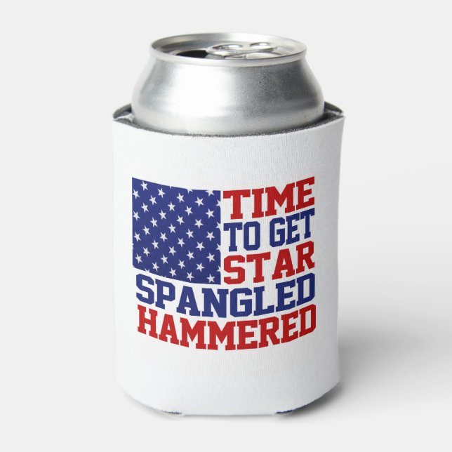 Star Spangled Hammered Can Cooler (Can Front)