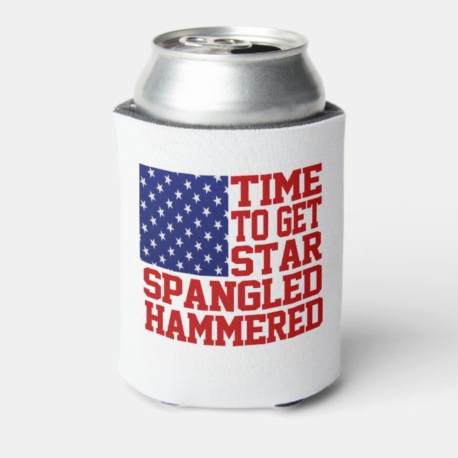 Star Spangled Hammered Can Cooler (Can Back)