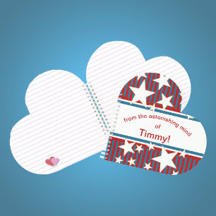 Star Spangled Heart-Shaped Notebook