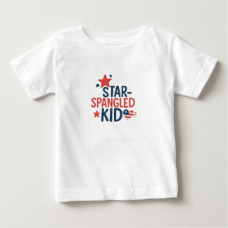 Star-Spangled Kid – Cute Patriotic Design for 4th  Baby T-Shirt