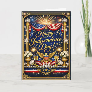 Star Spangled Patriotic Happy Independence Day Holiday Card