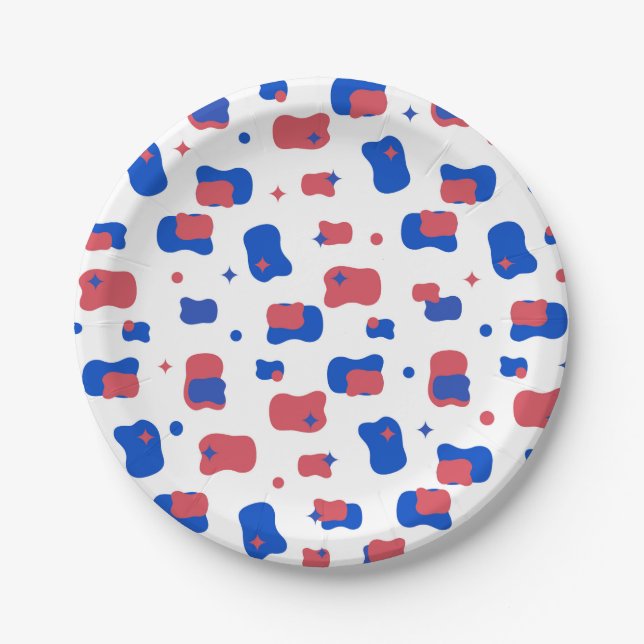 Star Spangled Pattern Paper Plate (Front)