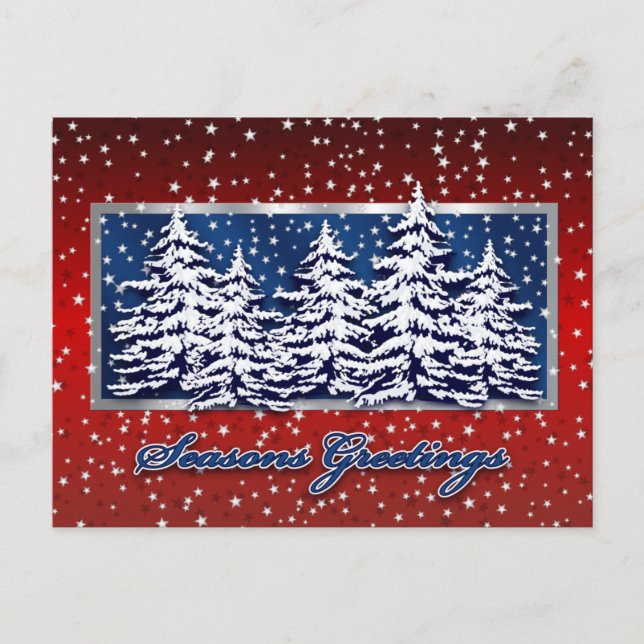 Star Spangled Seasons Greetings Postcard (Front)