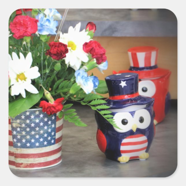 Star Spangled  Square Sticker (Front)