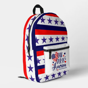 Star Spangled Stripes Print Cut Sew Backpack