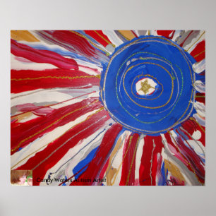 "Star-Spangled Sun" by Candy Waters Autism Artist Poster
