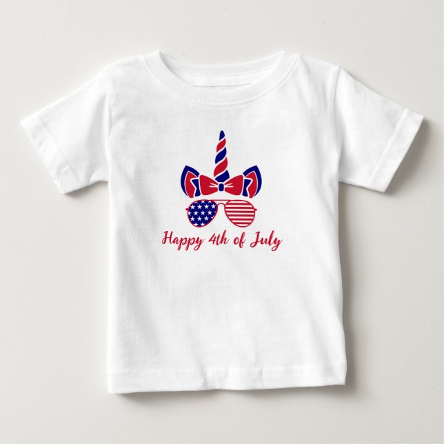 Star-Spangled Unicorn Magic Baby T-Shirt (Front)