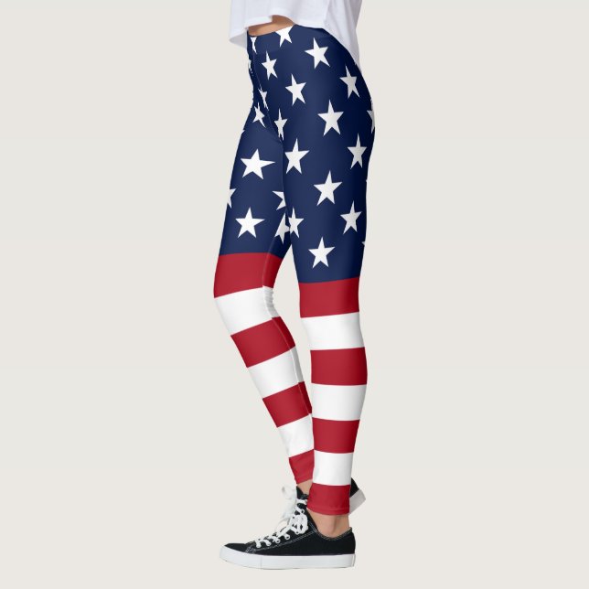 Star Spangled USA Flag Leggings (Left)