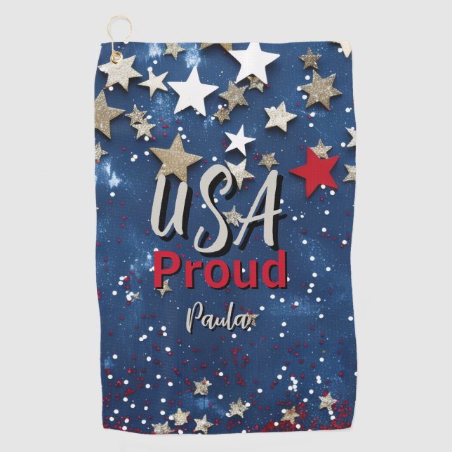 Star Spangled USA Proud Golf Towel (Front)