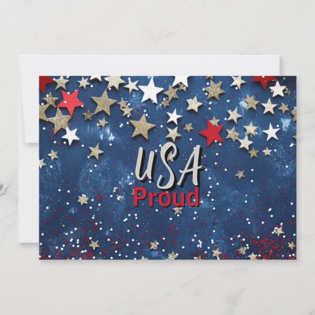 Star Spangled USA Proud Invitation (Front)