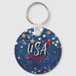Star Spangled USA Proud Key Ring