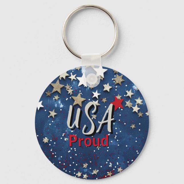 Star Spangled USA Proud Key Ring (Front)