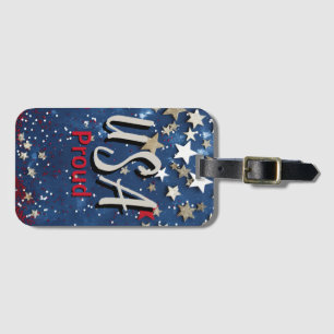 Star Spangled USA Proud Luggage Tag