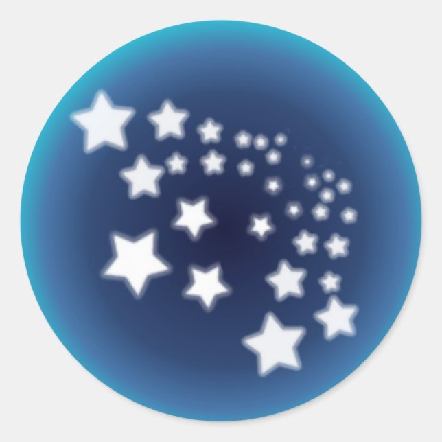 Star Spatter Classic Round Sticker (Front)