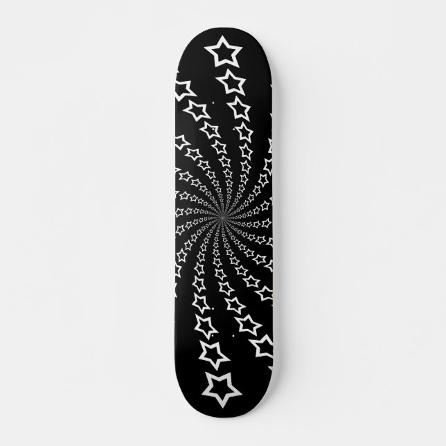 Star Spiral: White Stars: Skateboard (Front)