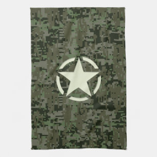 Star Stencil Digital Woodland Tea Towel