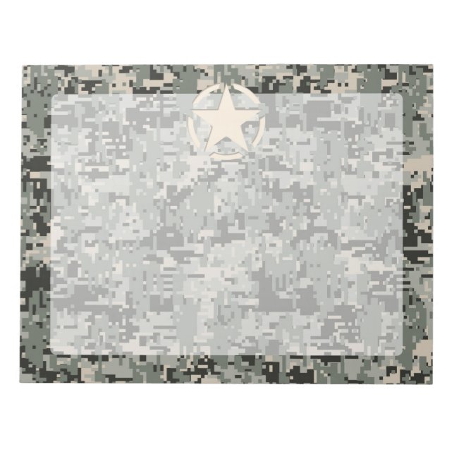 Star Stencil on Digital Camouflage Notepad (Front)