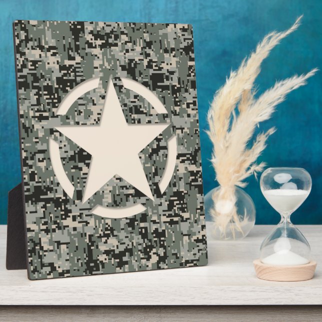 Star Stencil on Digital Camouflage Plaque (Side)