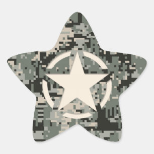 Star Stencil on Digital Camouflage Star Sticker