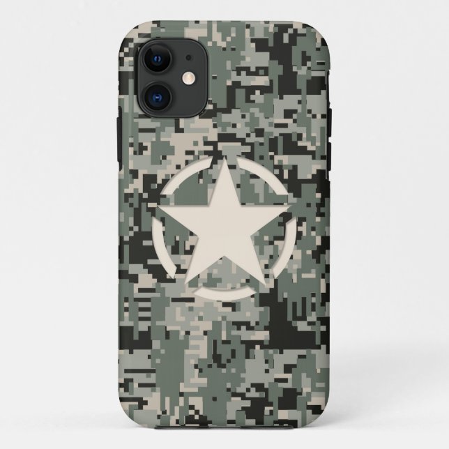 Star Stencil Style Khaki Digital Camouflage Case-Mate iPhone Case (Back)