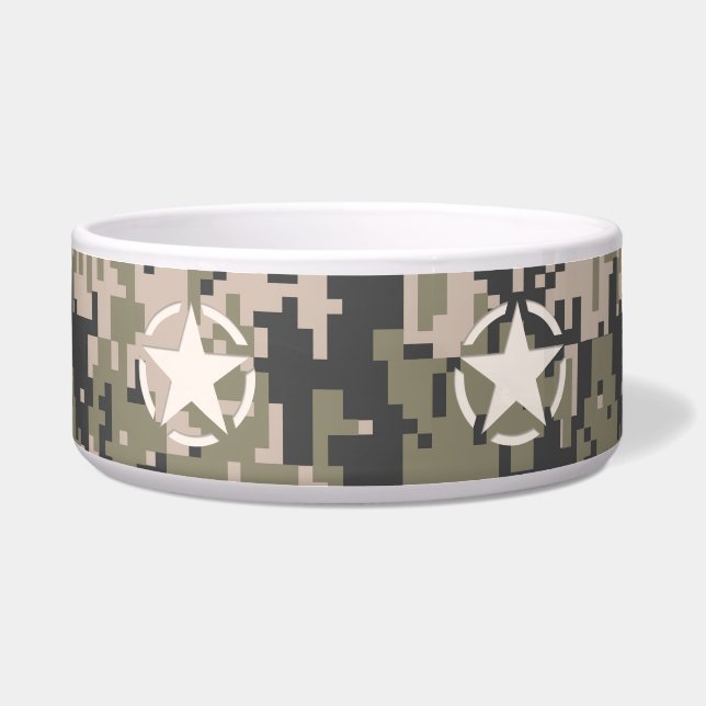 Star Stencil Tag Decal Style Khaki Camouflage (Front)